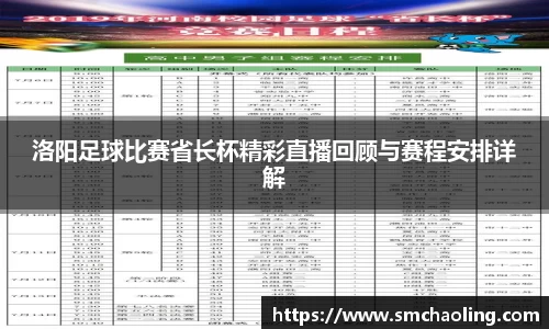 洛阳足球比赛省长杯精彩直播回顾与赛程安排详解